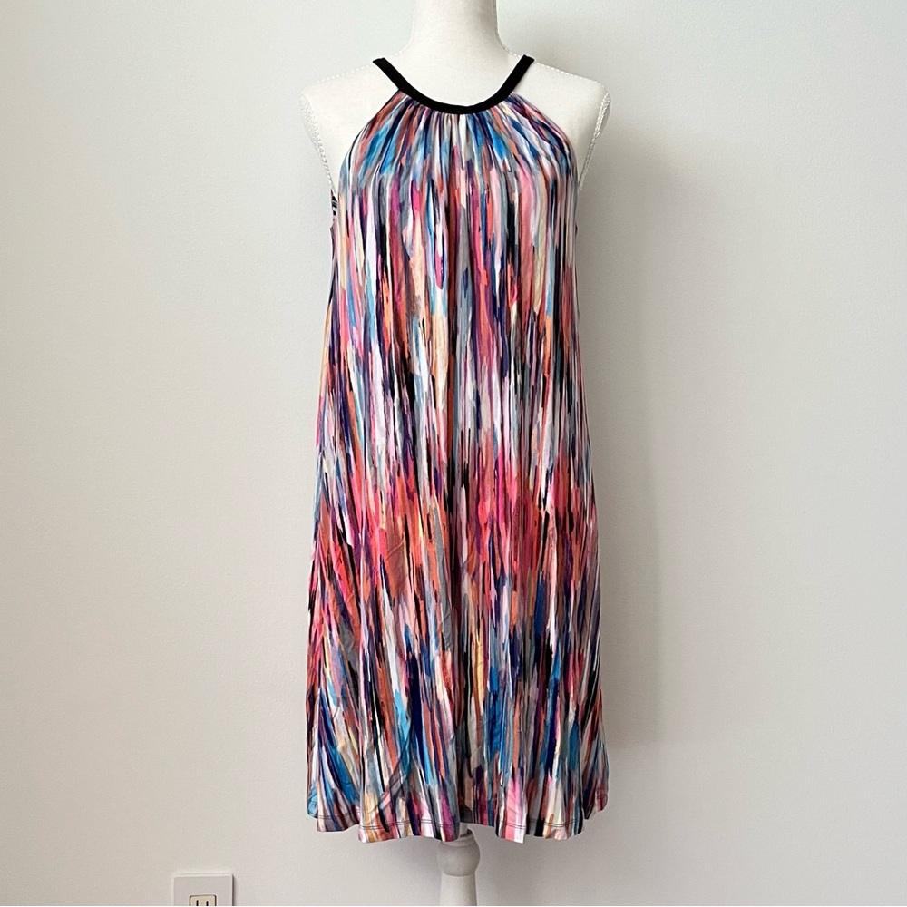 Cynthia Rowley Colorful Halter Swing A-line Dress XS Retro Resortwear Summer